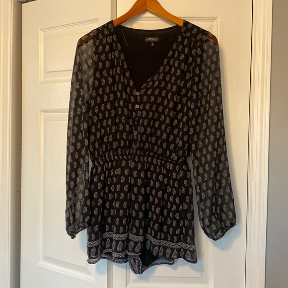 Cotton On Pants - Women’s Cotton On Shorts Romper black and white